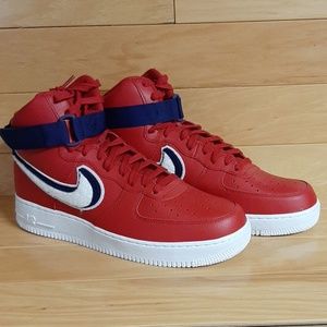 nike air force 1 high red white and blue